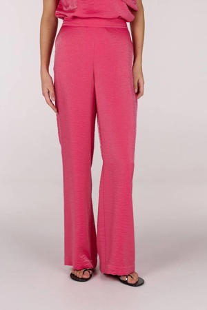 wide leg high waist broek roze