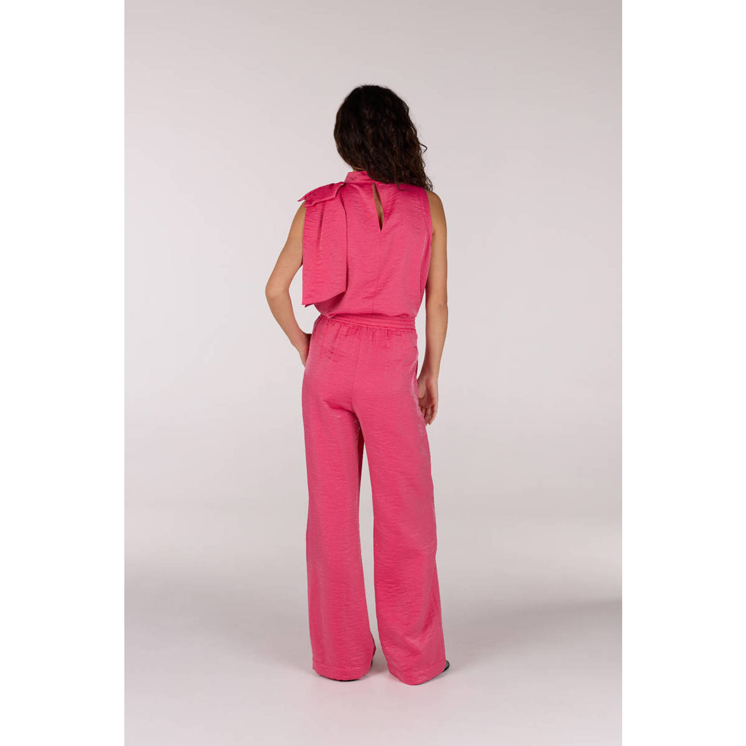 JANSEN Amsterdam wide leg high waist broek roze