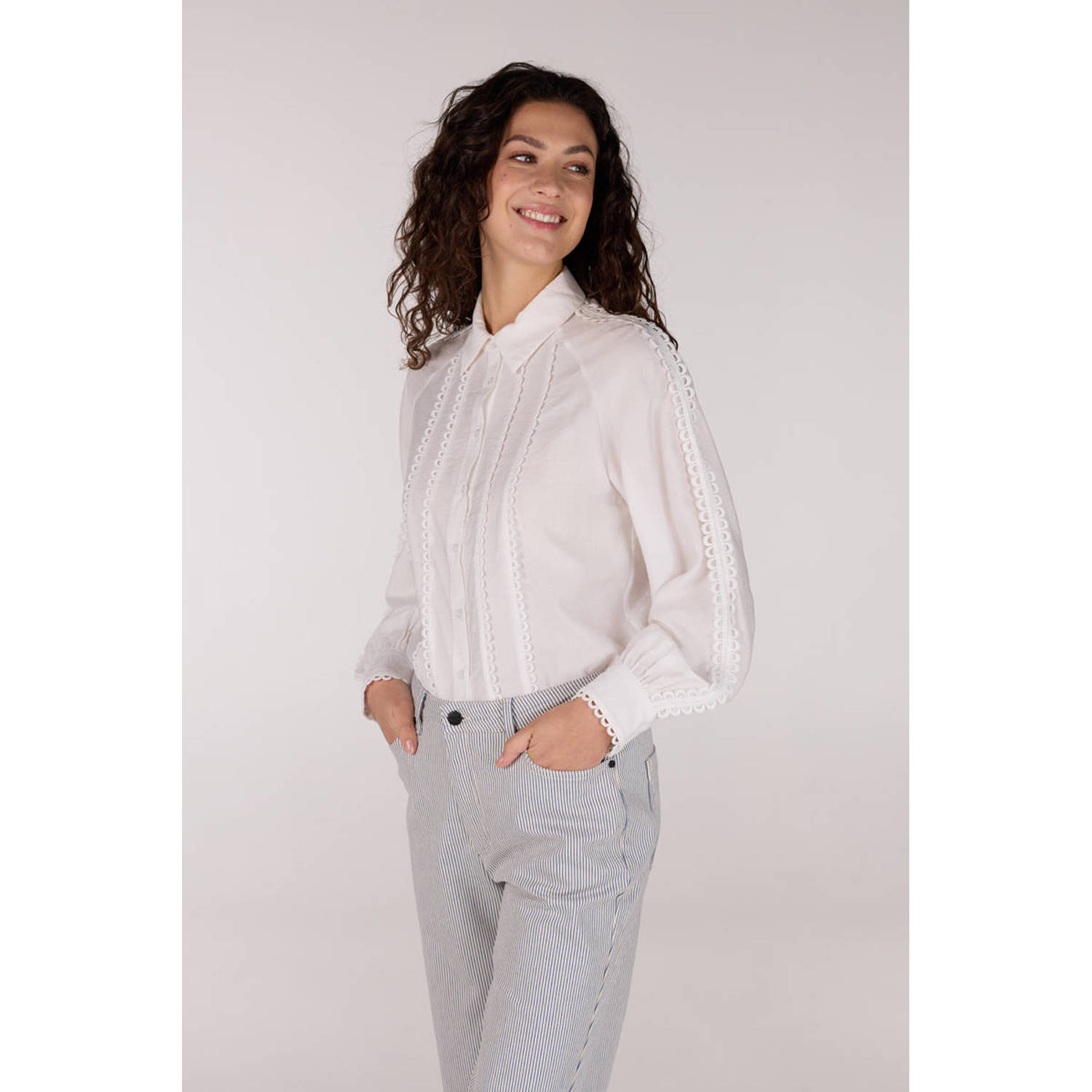 JANSEN Amsterdam blouse wit broderie