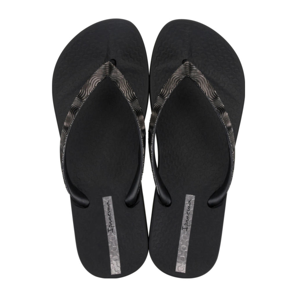Zwarte dames Ipanema Anatomic Mesh teenslippers van rubber