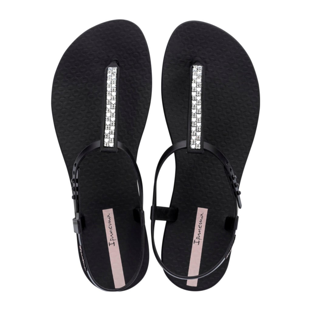 Zwarte dames Ipanema Classic Chick sandalen van rubber met drukknoop