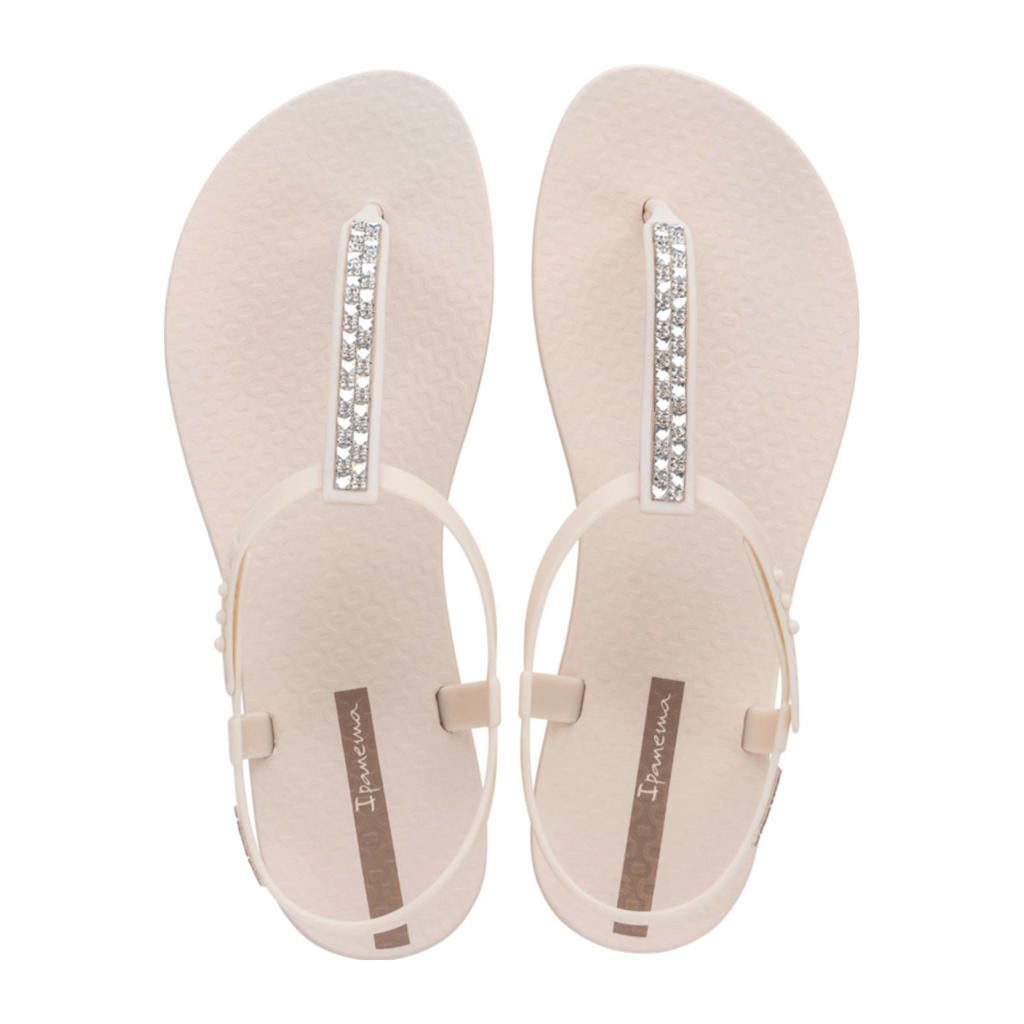 Beige dames Ipanema Classic Chick sandalen van rubber met drukknoop