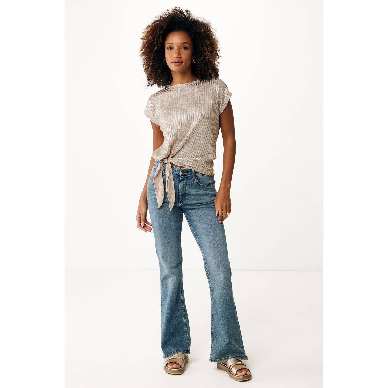 Mexx top taupe met lurex
