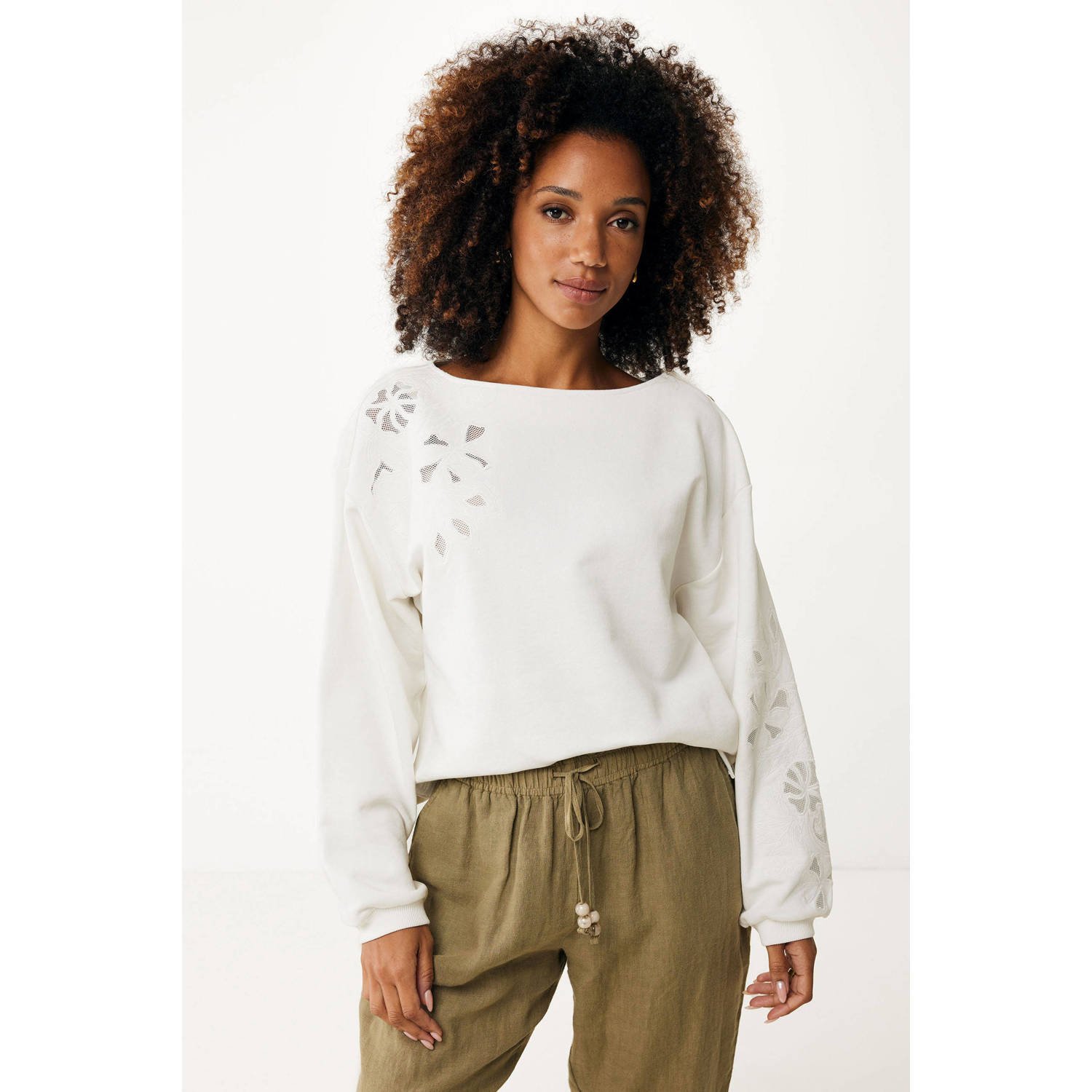 Mexx sweater ecru broderie