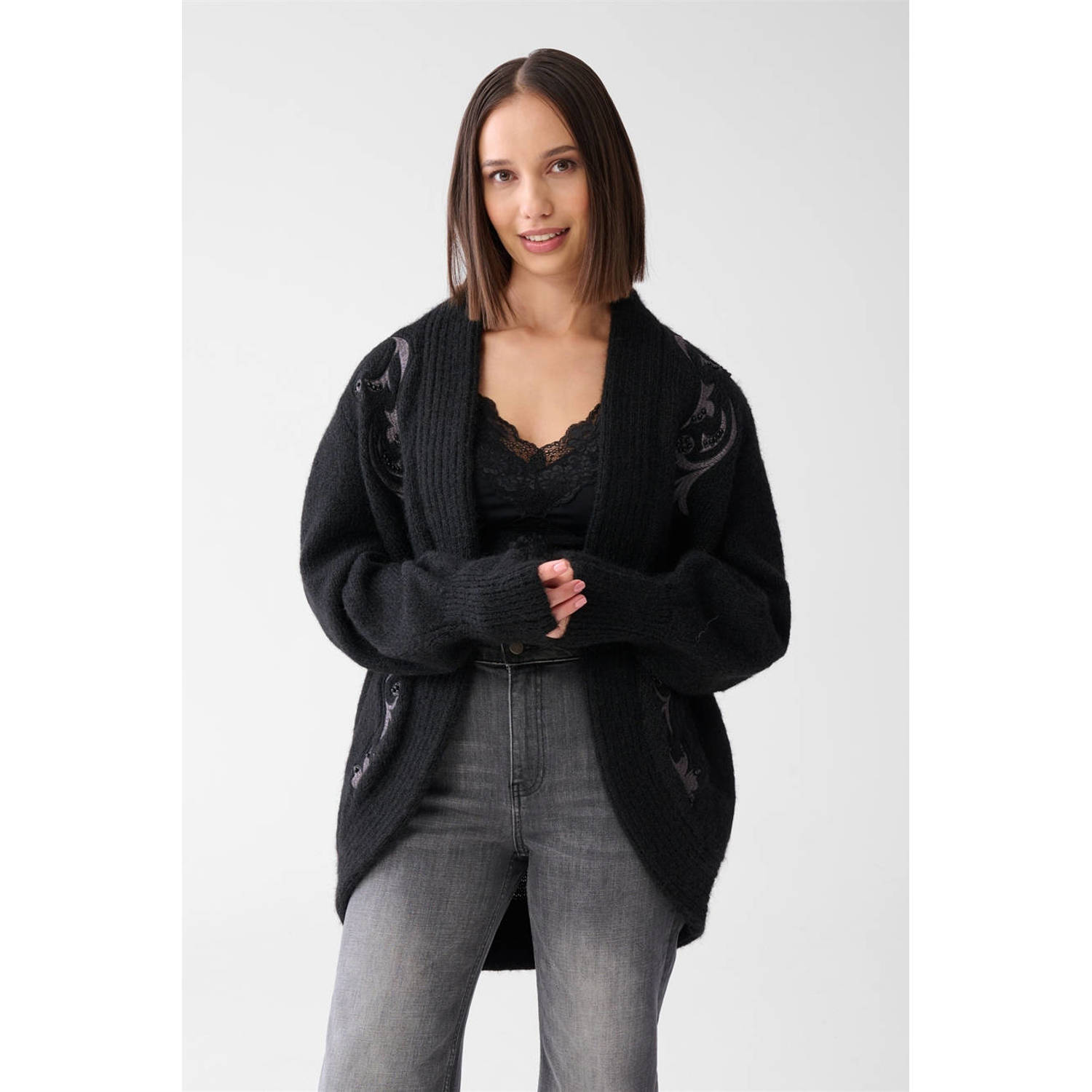 Shoeby gebreid vest zwart