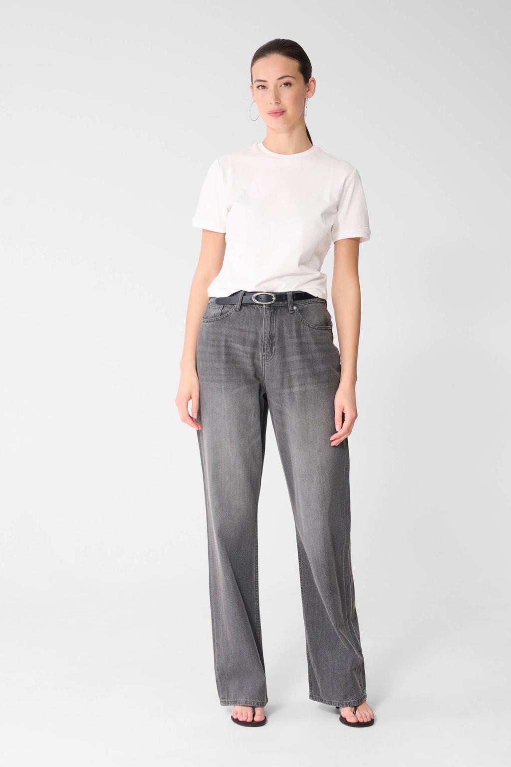 Shoeby high waist wide leg jeans grey denim