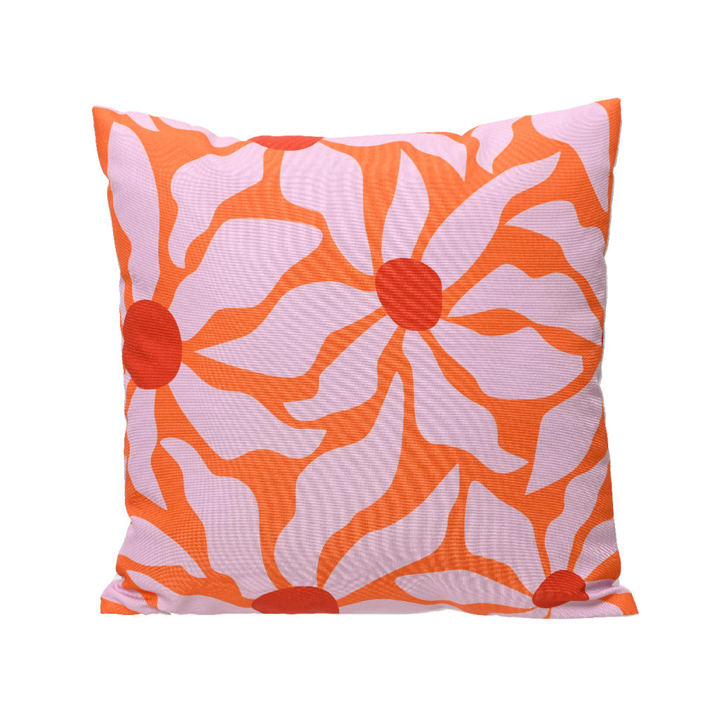 Outdoorliving by Decoris kussen roze/oranje