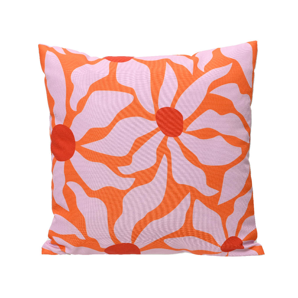 Outdoorliving by Decoris kussen roze/oranje