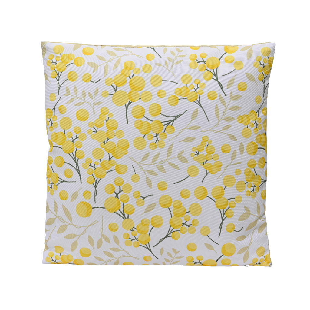 Outdoorliving by Decoris kussen wit/gele bloemen