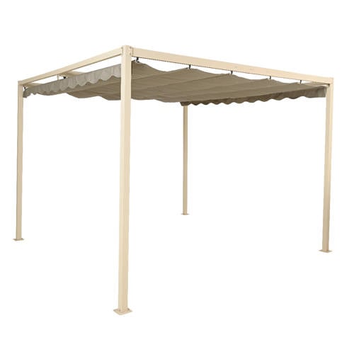 Outdoorliving by Decoris schaduwdoek crème (300x300 cm) afbeelding