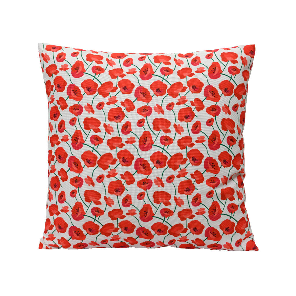 Outdoorliving by Decoris kussen rode bloemen