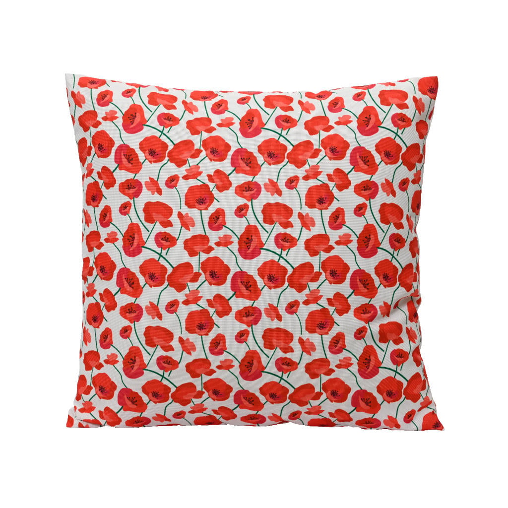 Outdoorliving by Decoris kussen rode bloemen