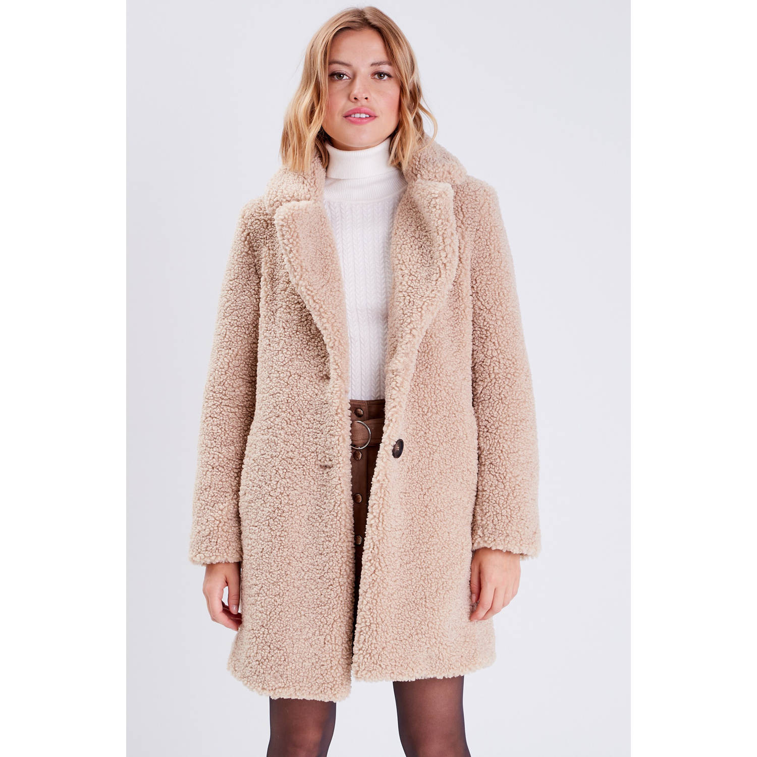 Cache teddy jas beige