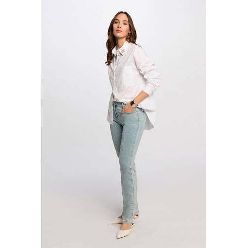 Morgan straight leg jeans light blue denim afbeelding