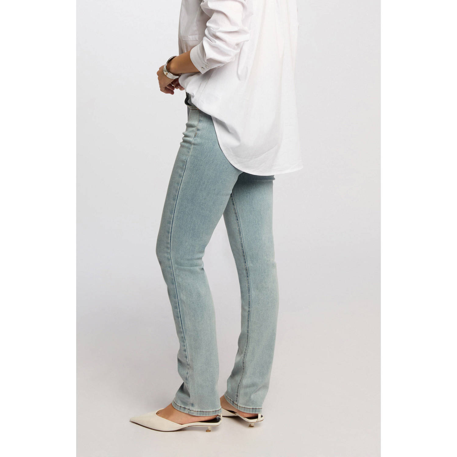 Morgan straight leg jeans light blue denim