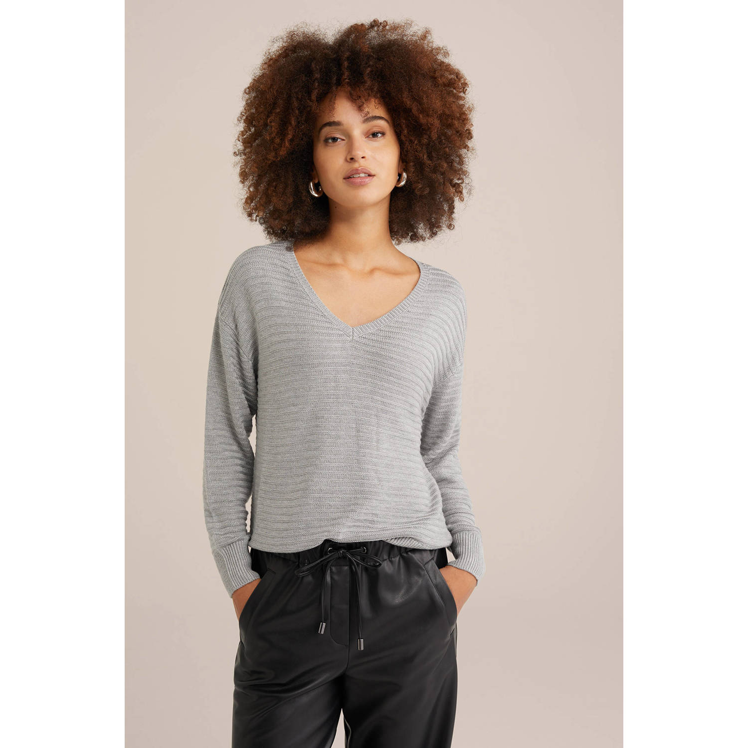 WE Fashion pullover grijs