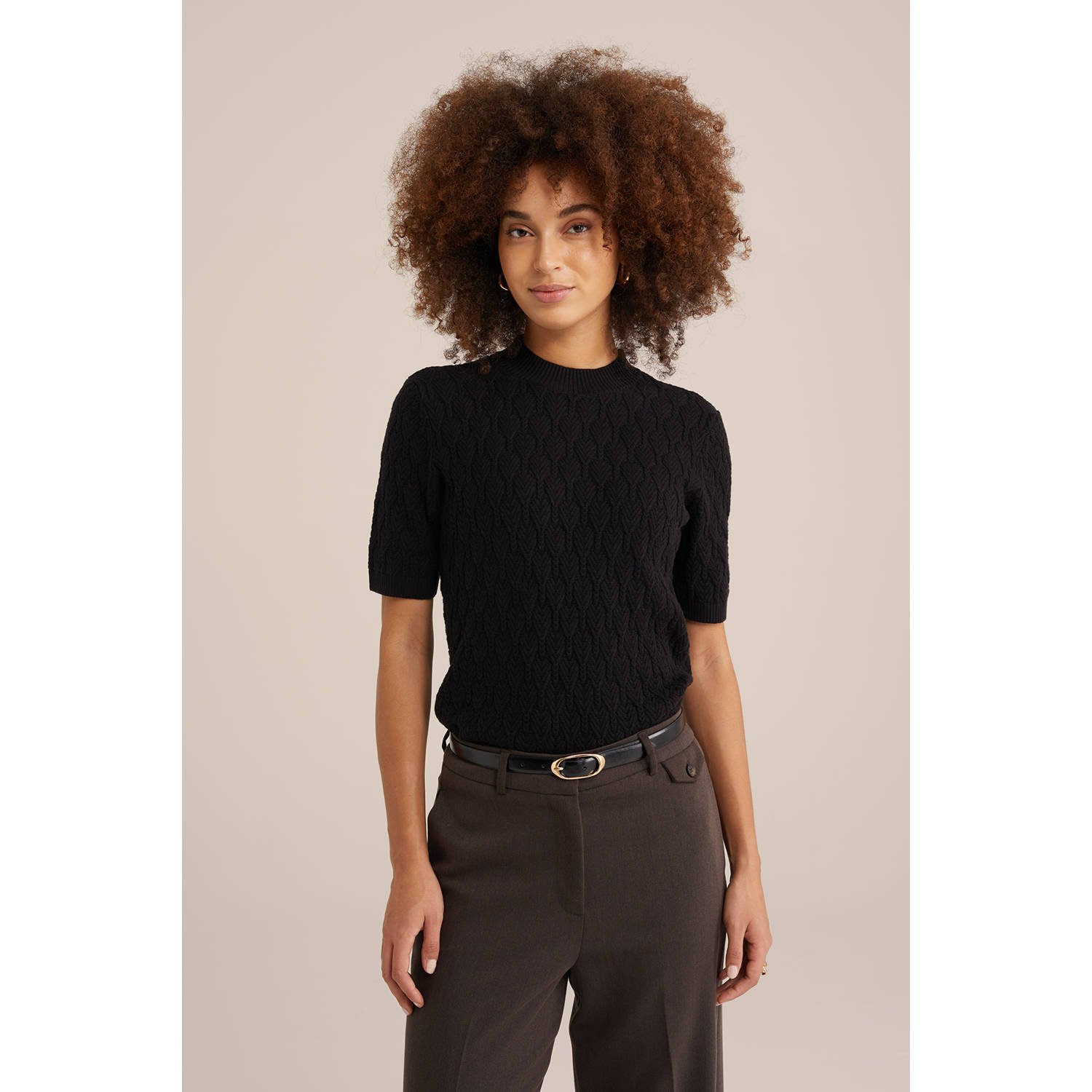 WE Fashion gebreide trui zwart