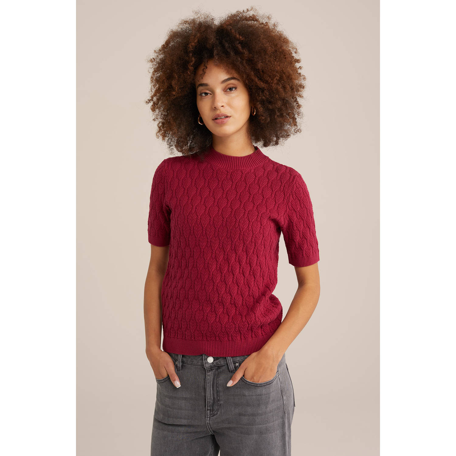 WE Fashion gebreide trui rood