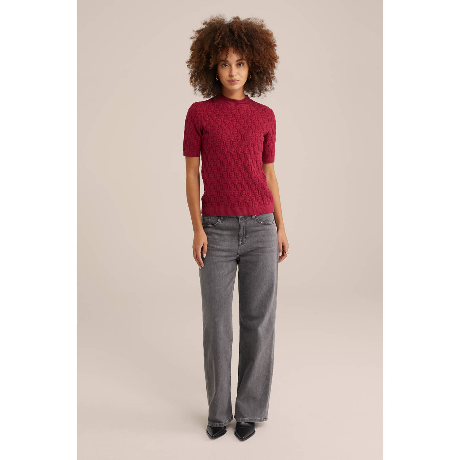 WE Fashion gebreide trui rood