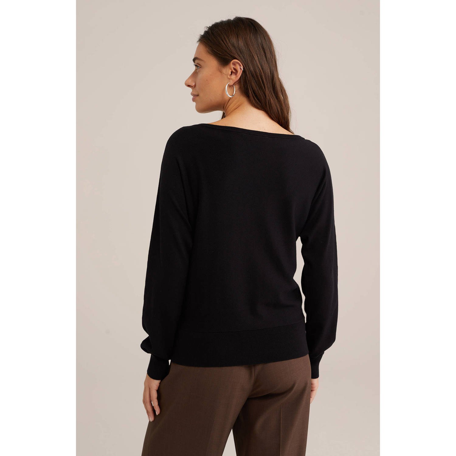WE Fashion gebreide trui zwart