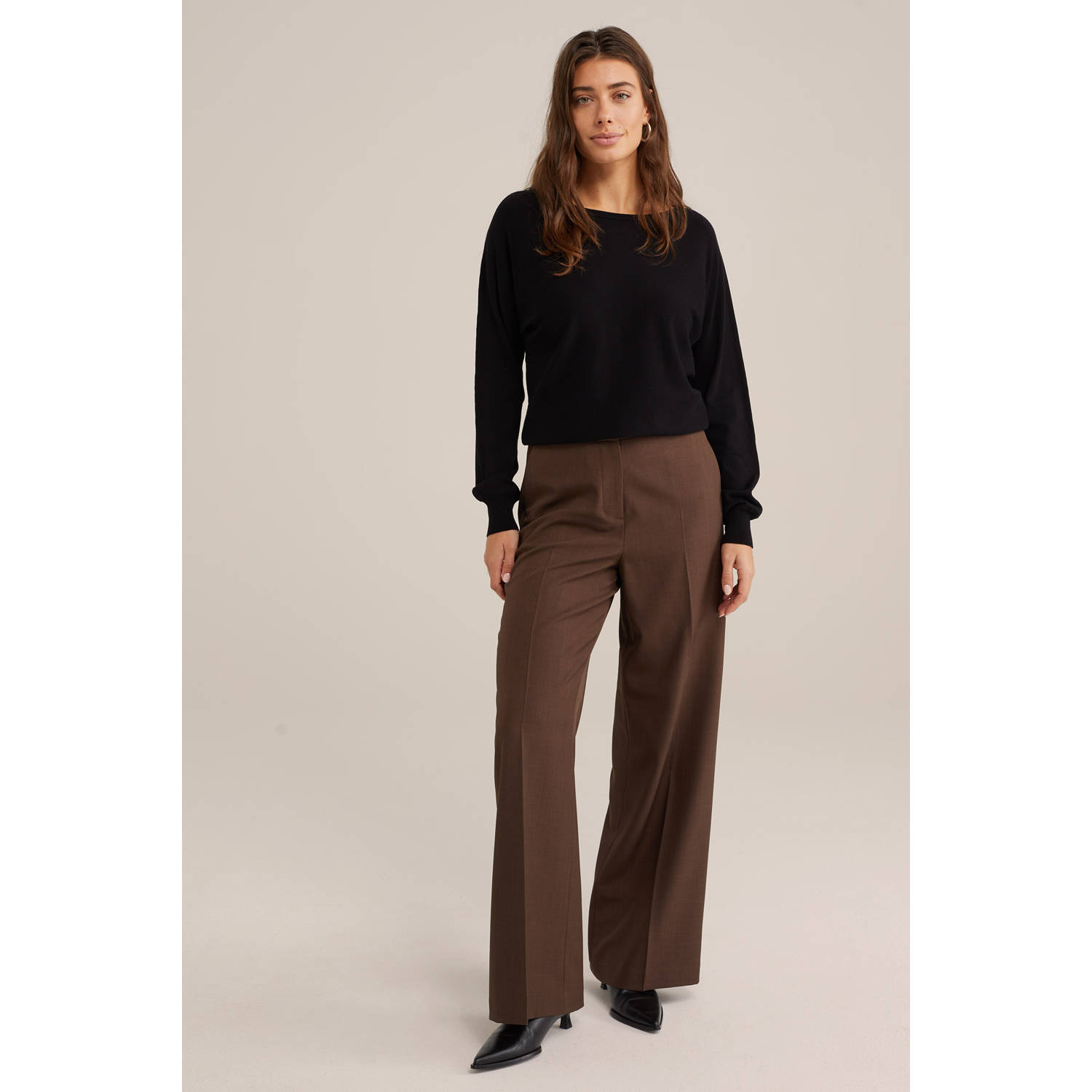 WE Fashion gebreide trui zwart