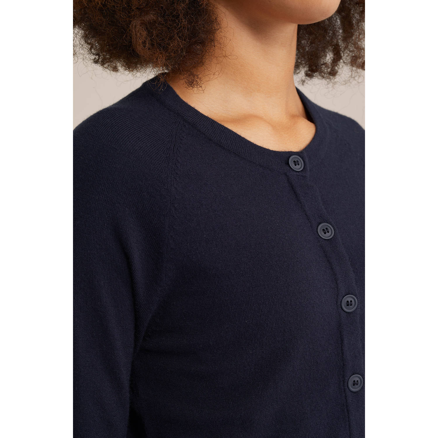 WE Fashion gebreid vest donkerblauw