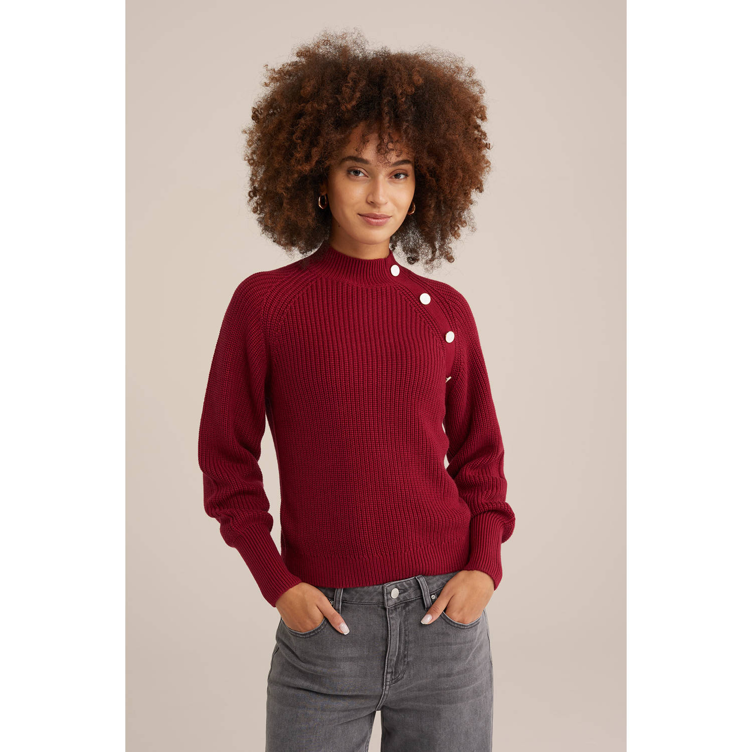 WE Fashion gebreide trui rood