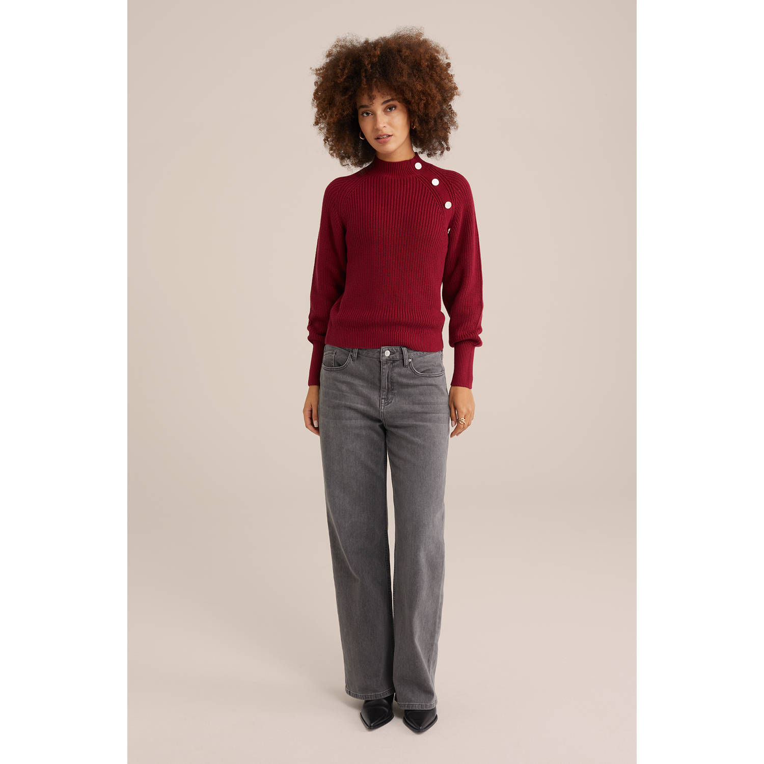 WE Fashion gebreide trui rood