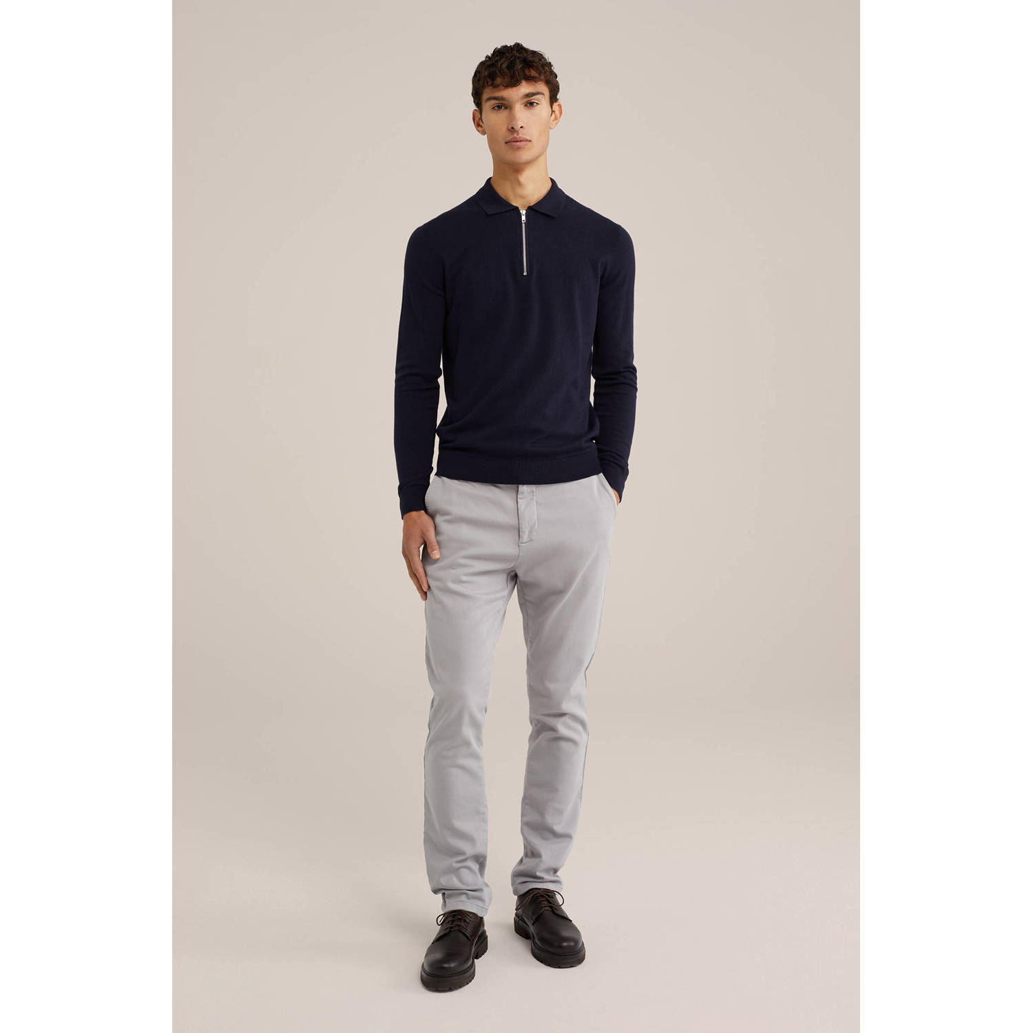 WE Fashion trui fijn gebreid donkerblauw
