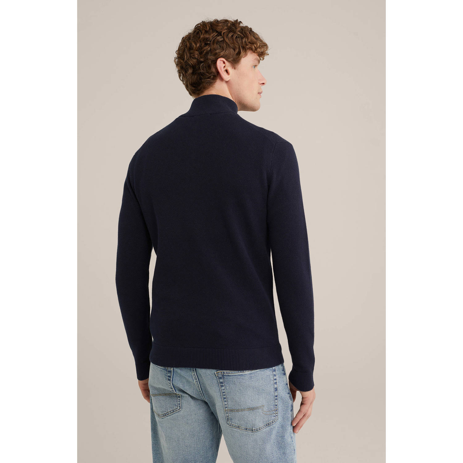 WE Fashion trui fijn gebreid donkerblauw