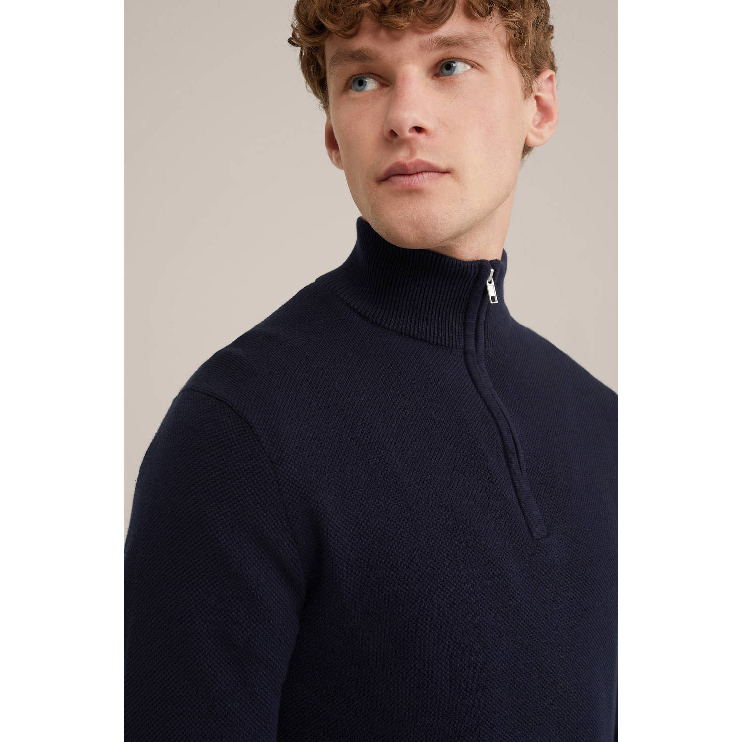 WE Fashion trui fijn gebreid donkerblauw