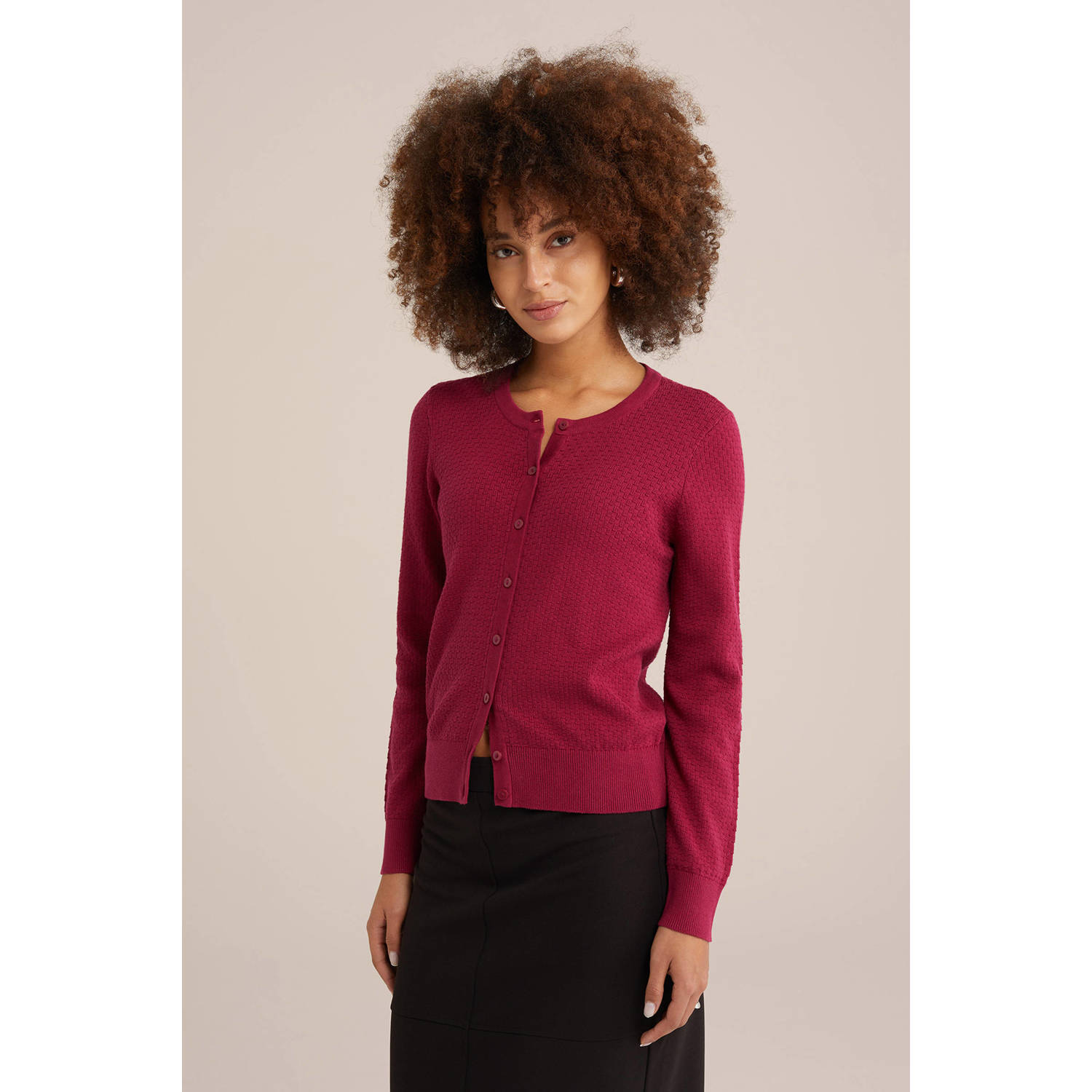WE Fashion gebreid vest rood