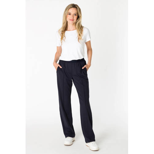 ES&SY straight broek van travelstof donkerblauw afbeelding