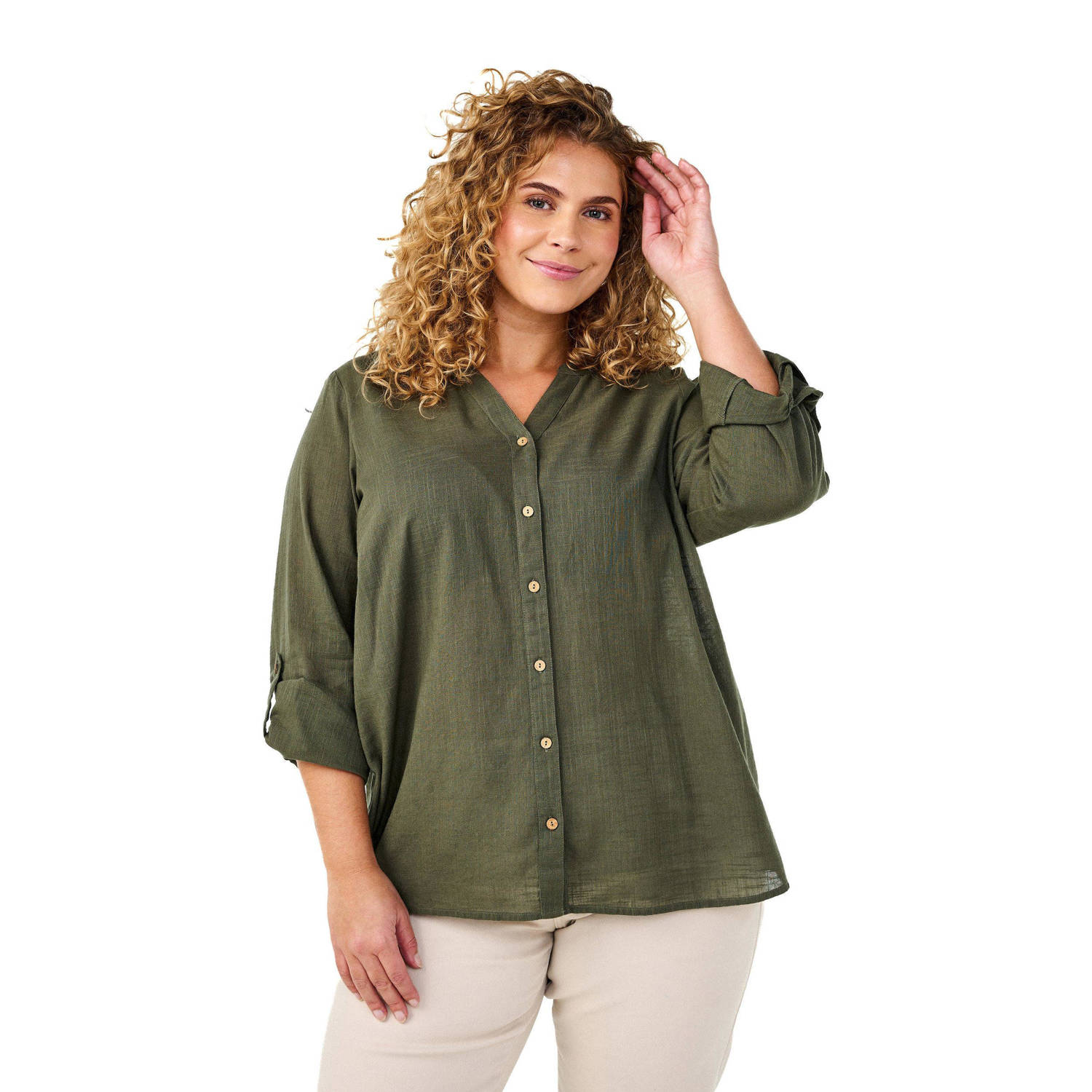 Zizzi blouse kaki