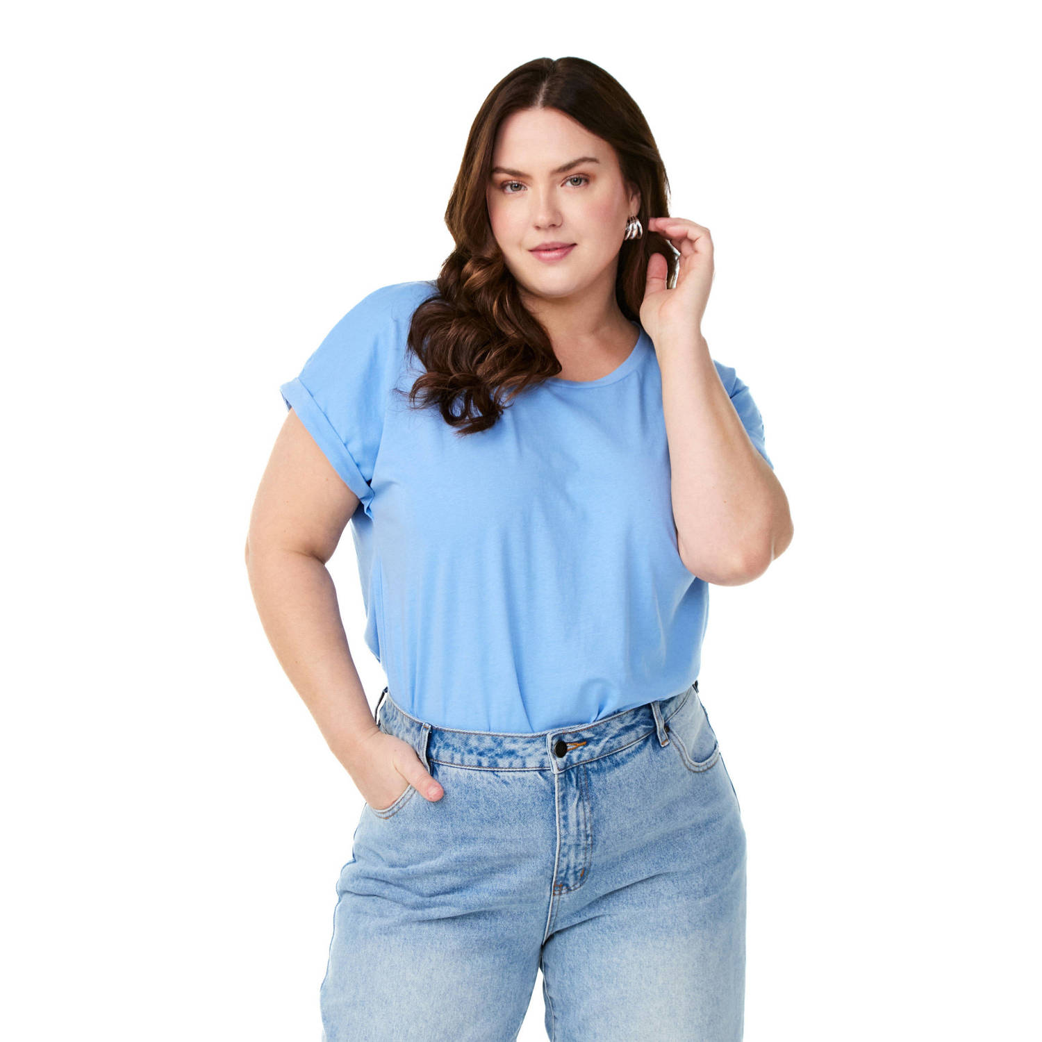 Zizzi T-shirt lichtblauw