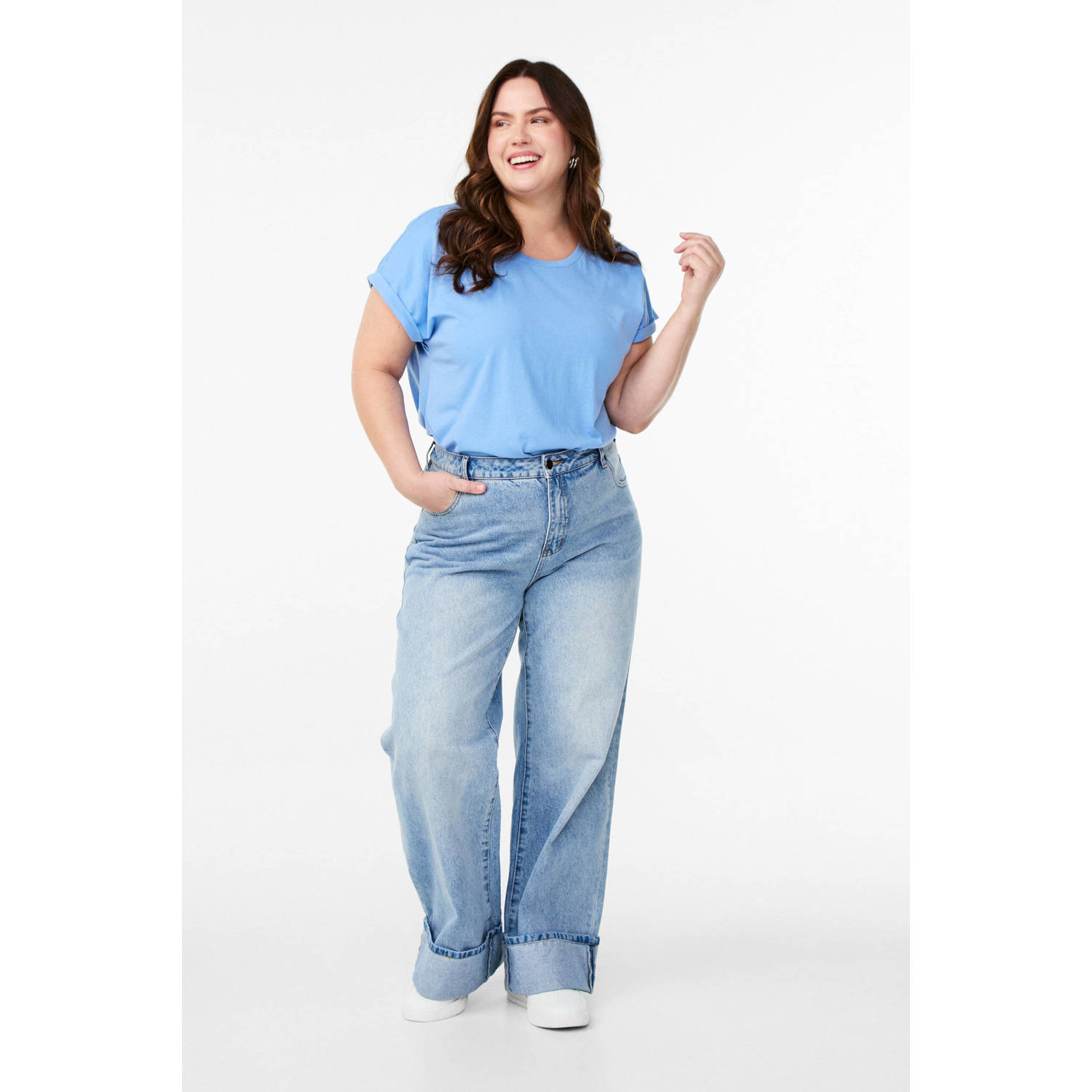 Zizzi T-shirt lichtblauw