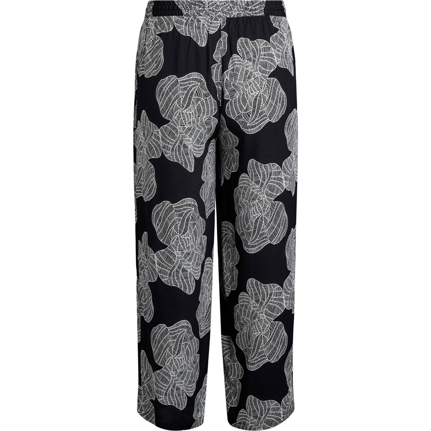 Zizzi wide leg regular waist broek zwart