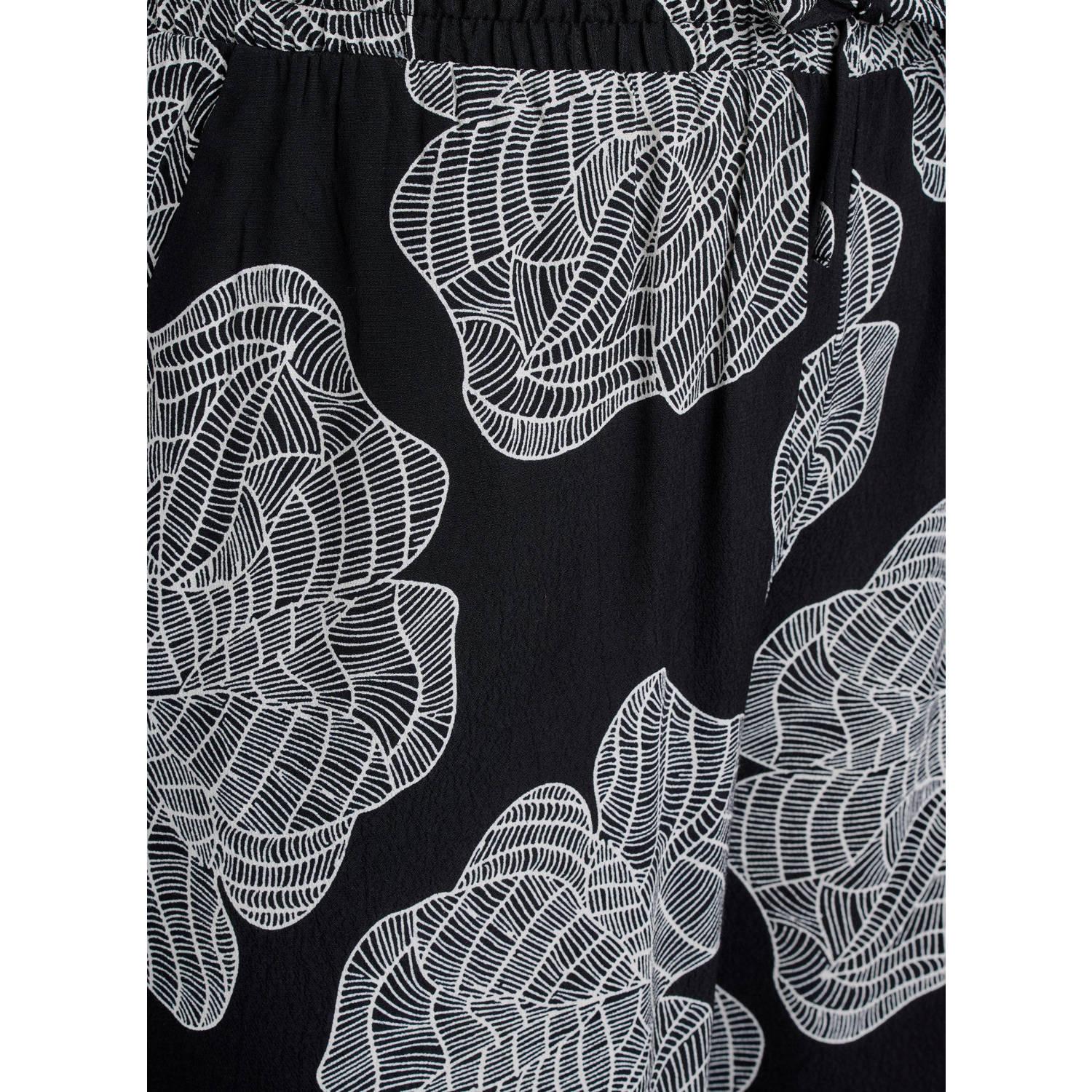 Zizzi wide leg regular waist broek zwart