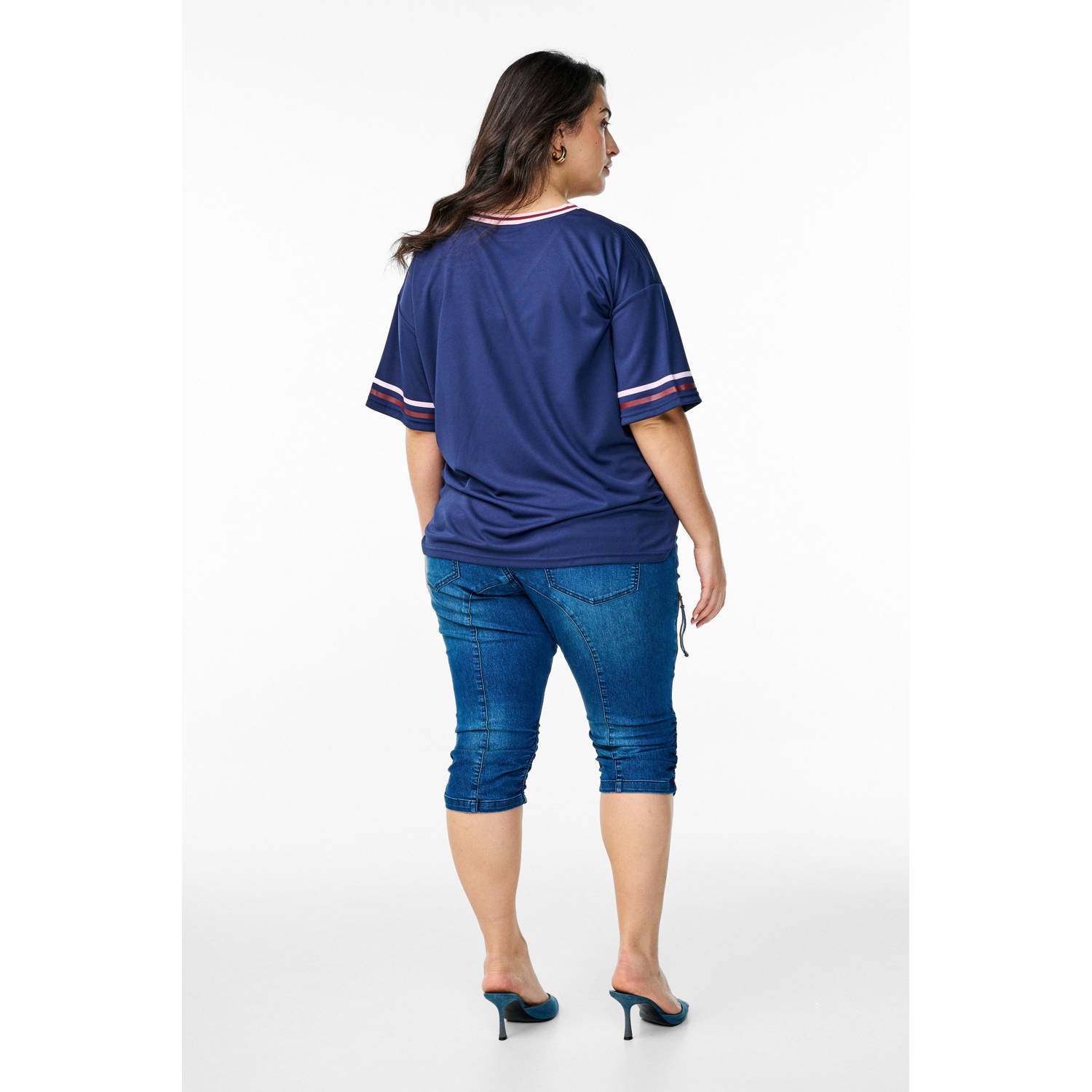 Zizzi high waist capri jeans medium blue denim