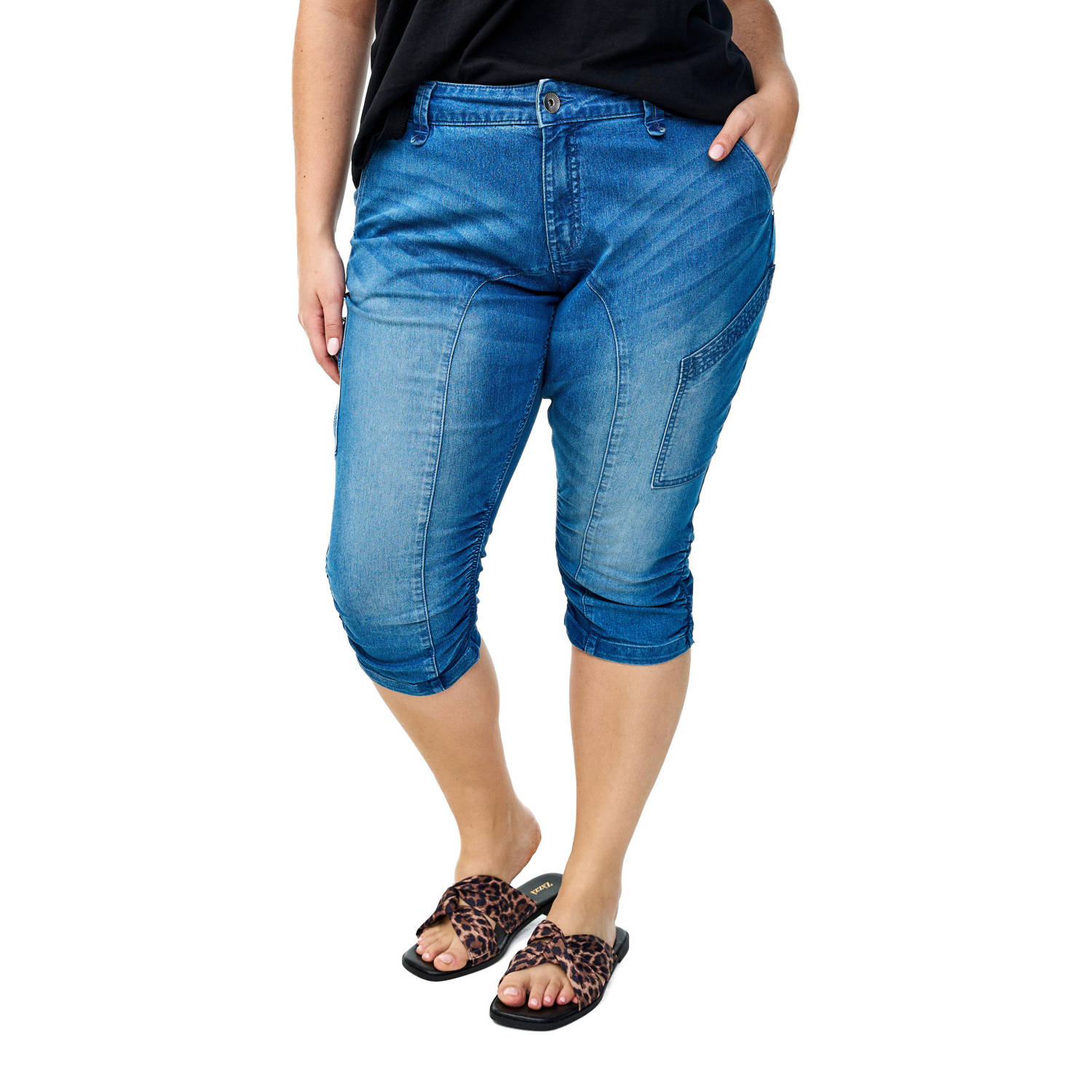 Zizzi high waist capri jeans light blue denim