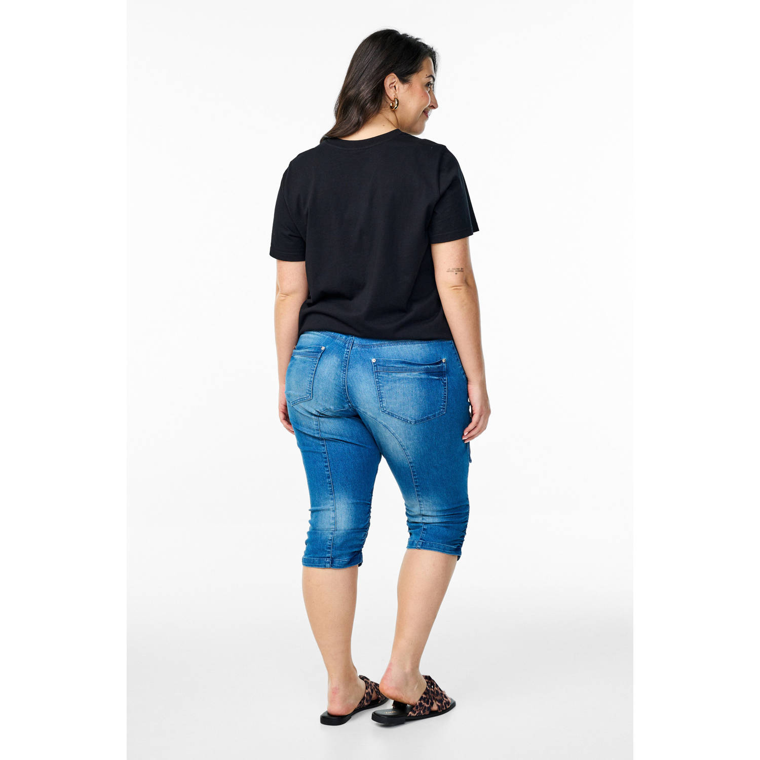 Zizzi high waist capri jeans light blue denim