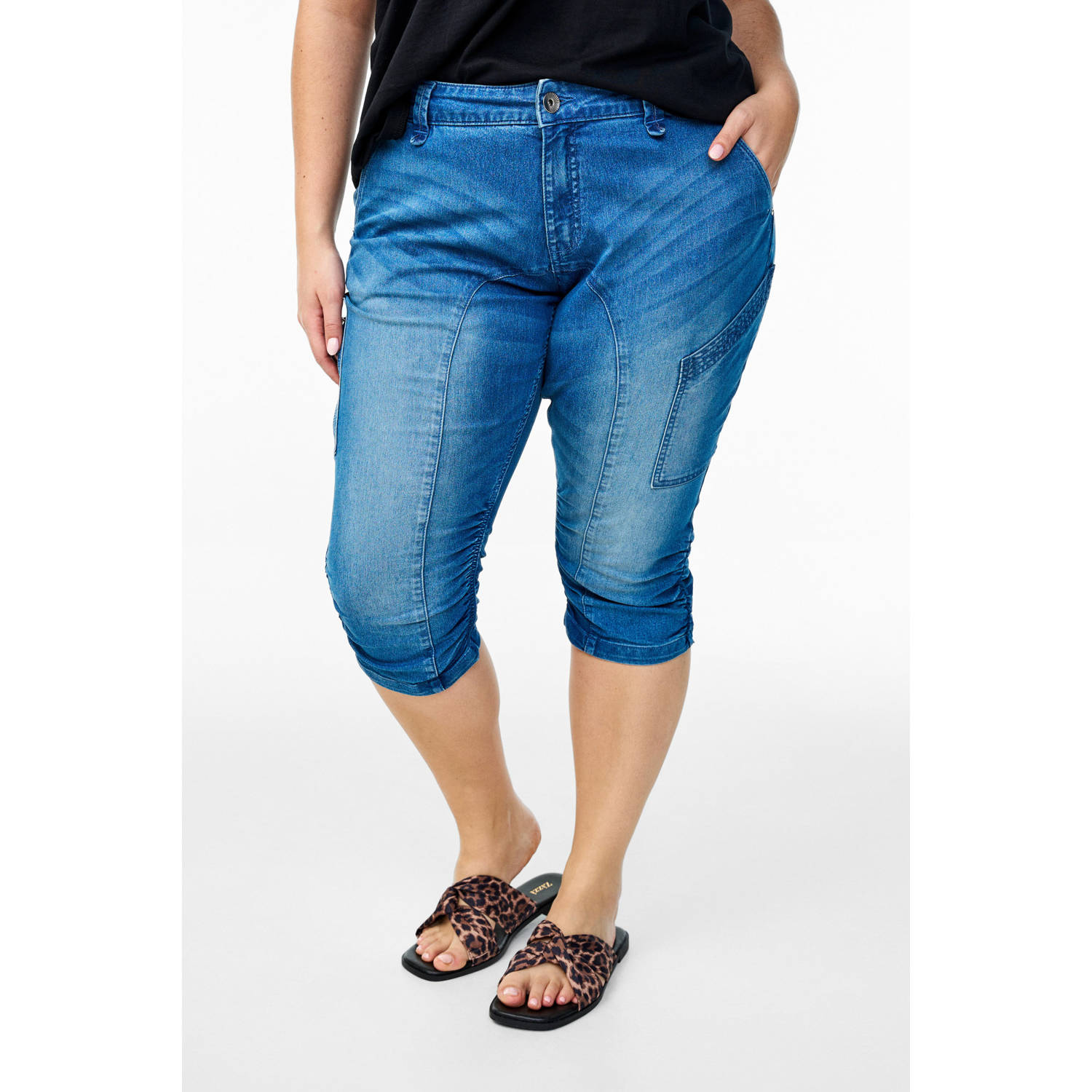 Zizzi high waist capri jeans light blue denim
