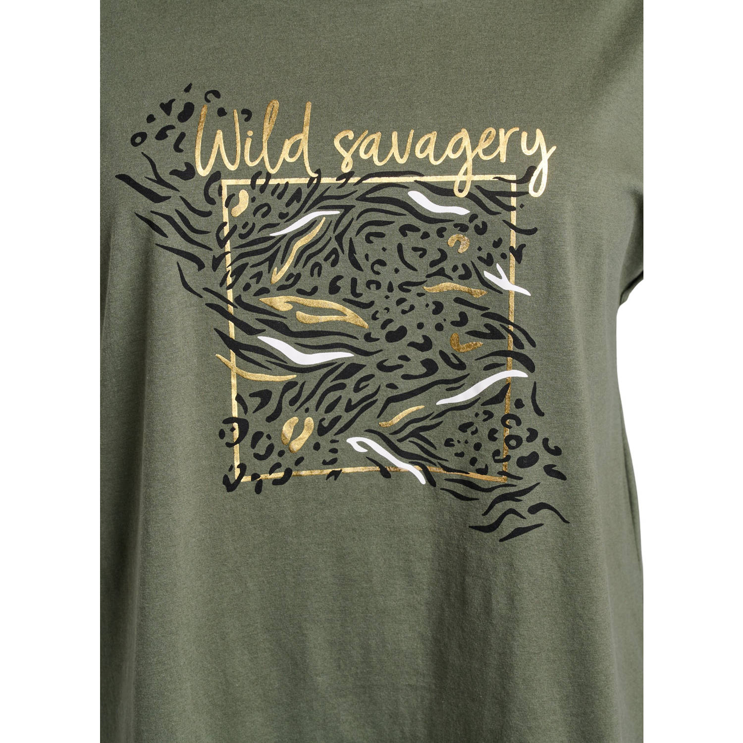 Zizzi T-shirt kaki