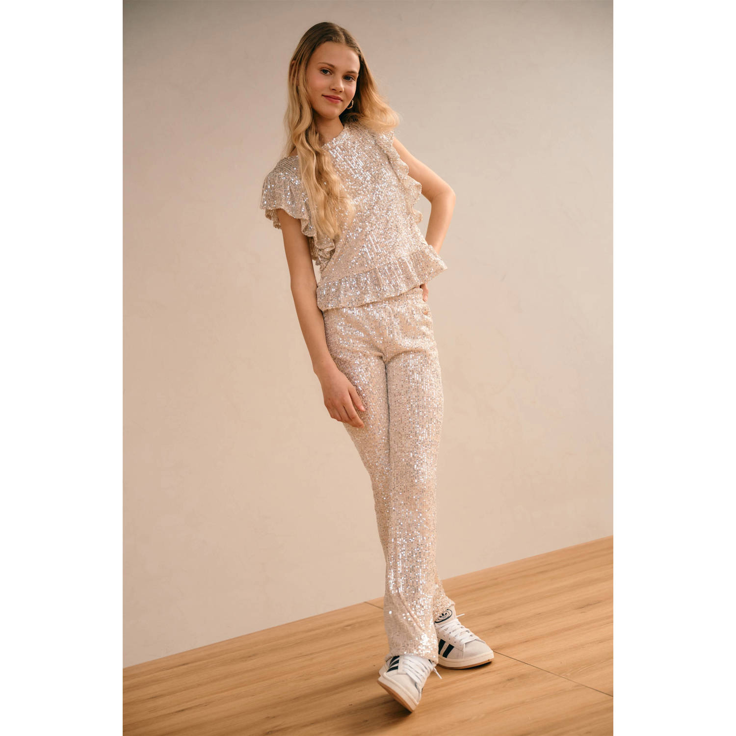 NoBell skinny casual broek goud