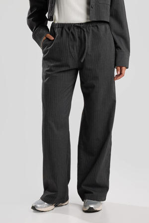 straight regular waist casual broek grijs