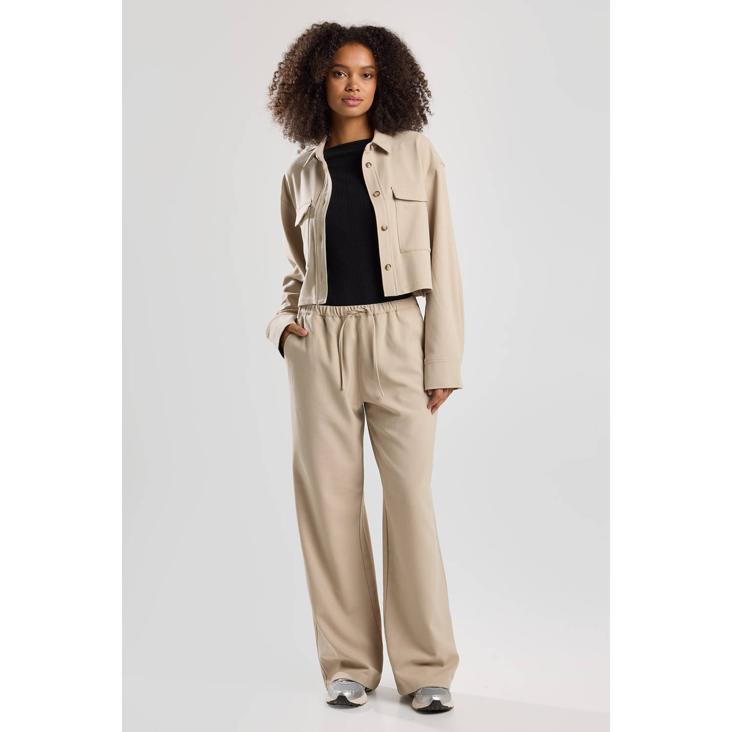 America Today straight regular waist casual broek crème