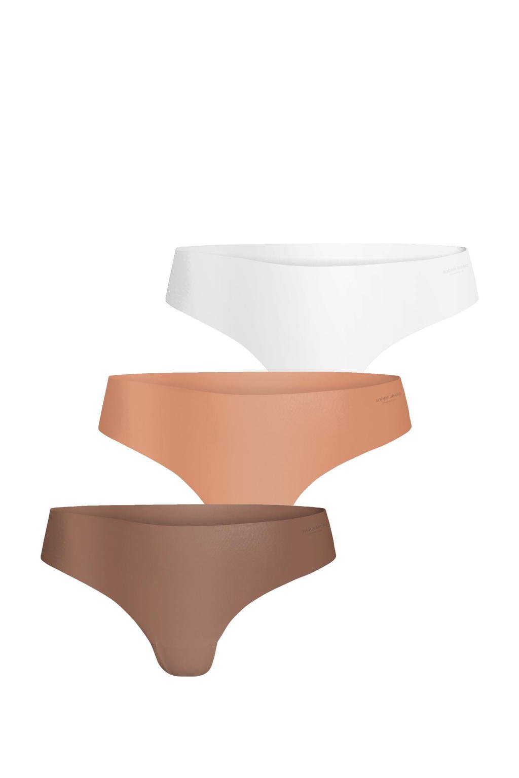 Björn Borg seamless string (set van 3) wit/oudroze | wehkamp