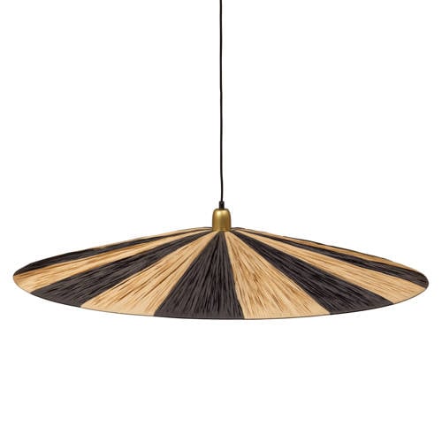 Wehkamp Woood Exclusive Loic Hanglamp - Streep - Zwart/Naturel - 10x95x95 aanbieding