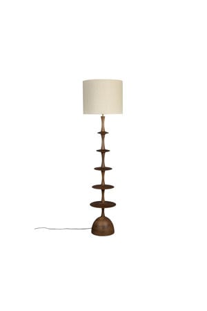 Cath vloerlamp Hout Bruin