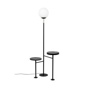 Orion vloerlamp/ staande lamp met bijzettafel - Zwart